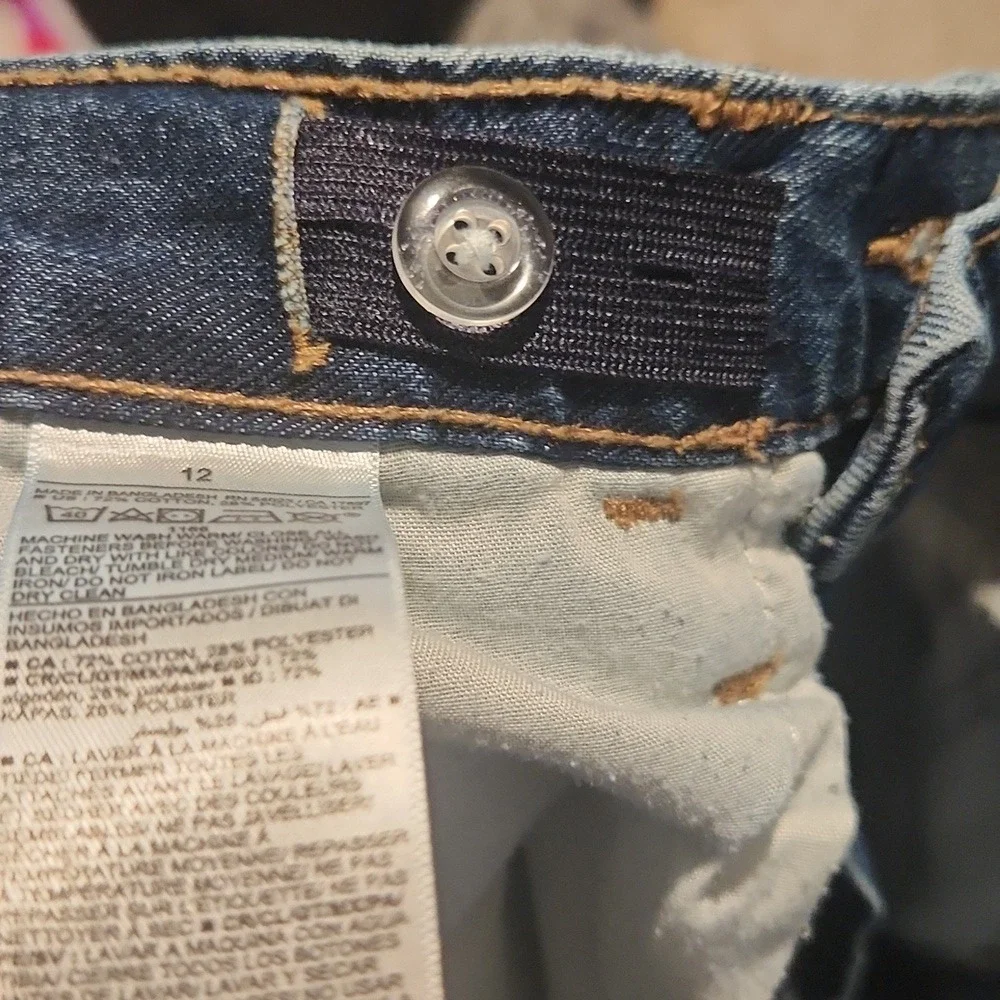 Boys Adjustable Waist Old Navy Blue Denim Jeans Size 12 Straight‎ Leg